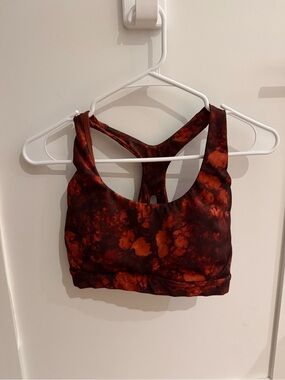 Athleta Rust and Black Red Racerback Sports Bra